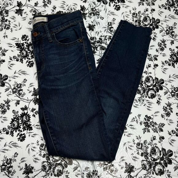Madewell 9" High-Rise Roadtripper Jeans Waterford Wash Raw-Hem Size 25 - Picture 4 of 7